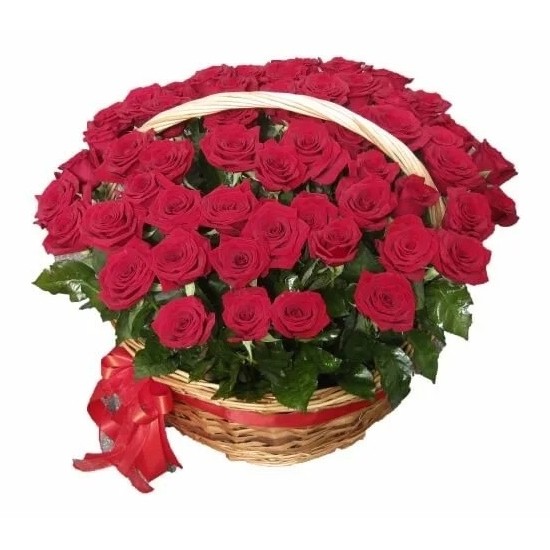 Букет цветов "51 красная роза в корзине" Букет цветов "51 красная роза в корзине"